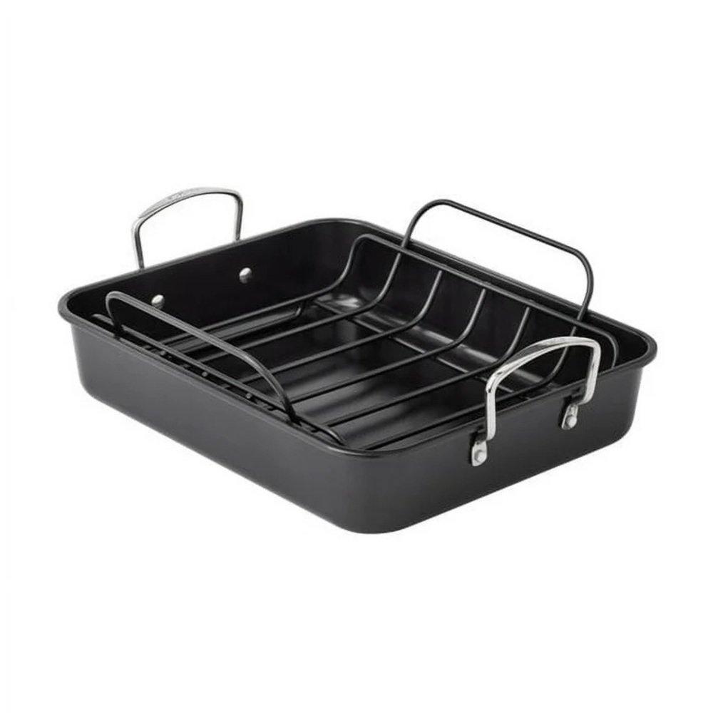 2022 🌺 New Pioneer Woman Large Roaster with Rack, Black - Picture 6 of 10